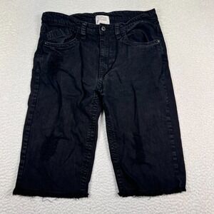 Smoke Rise Shorts Mens 35 Raw Hem Distressed Ripped Streetwear Y2K Denim Black